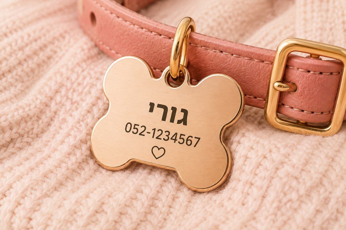 תג שם לחיית מחמד על קולר